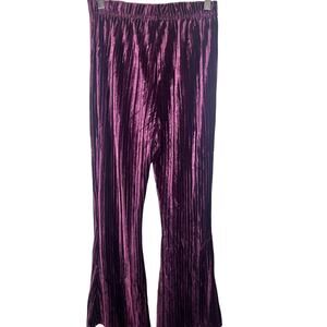 Wild Fable Velvet High Rise Ribbed Plum Flare Bell Bottom Pants Size Small